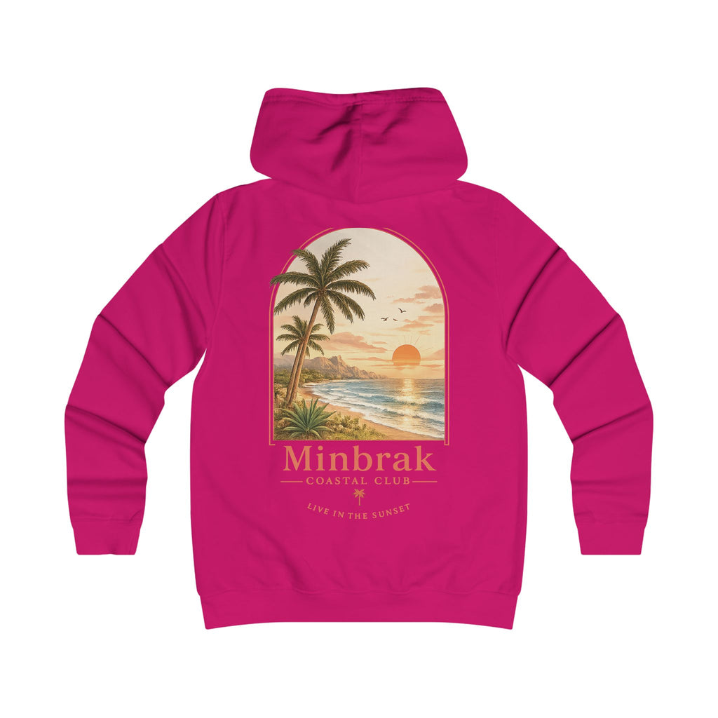 Minbrak Coastal Club Hoodie — Vintage Beach Palm Sunset Pullover